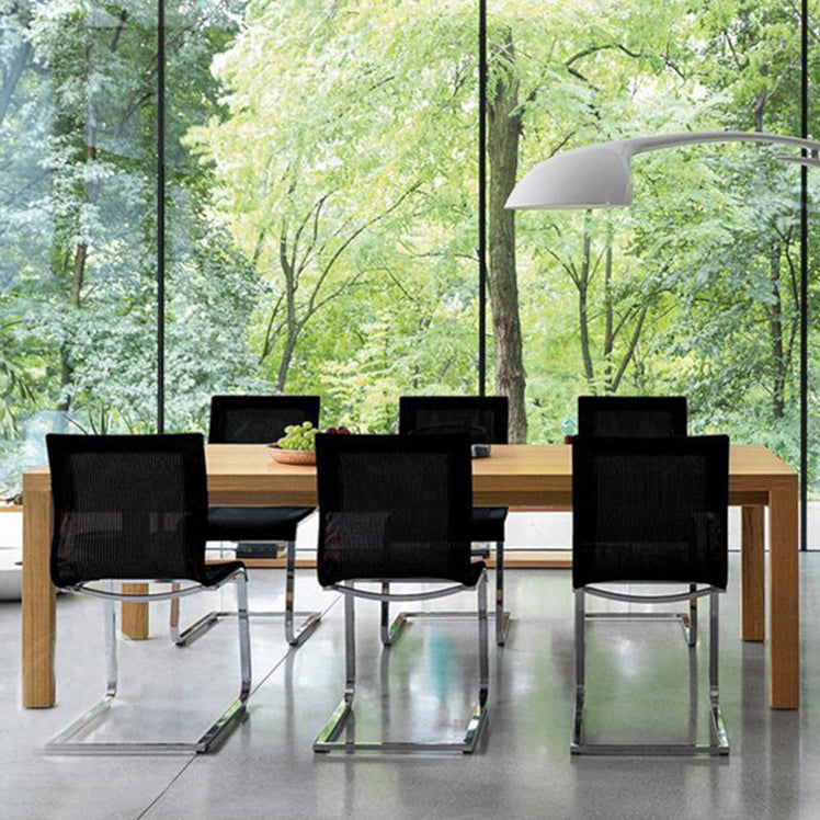 Mesa de rectángulo de madera de pino mesa de comedor moderna con 4 patas para restaurante