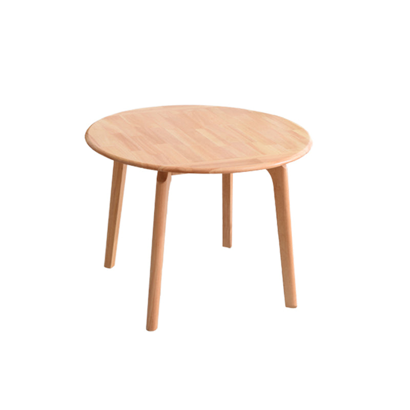 Rubberwood Solid Wood Dining Table Contemporary Style Dining Site Table with 4 Legs