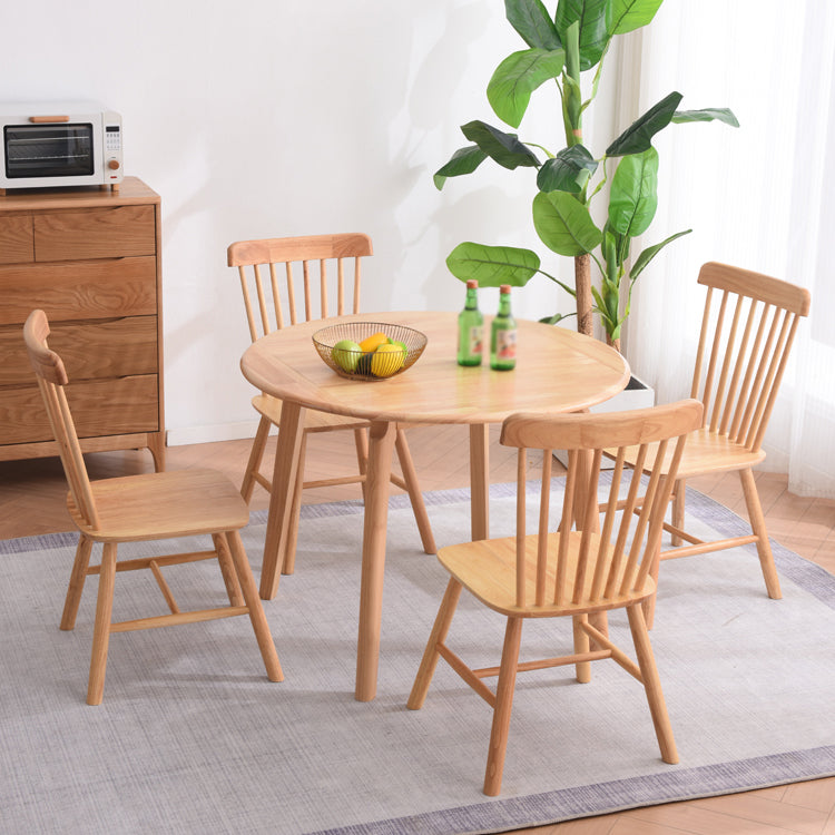 Rubberwood Solid Wood Dining Table Contemporary Style Dining Site Table with 4 Legs