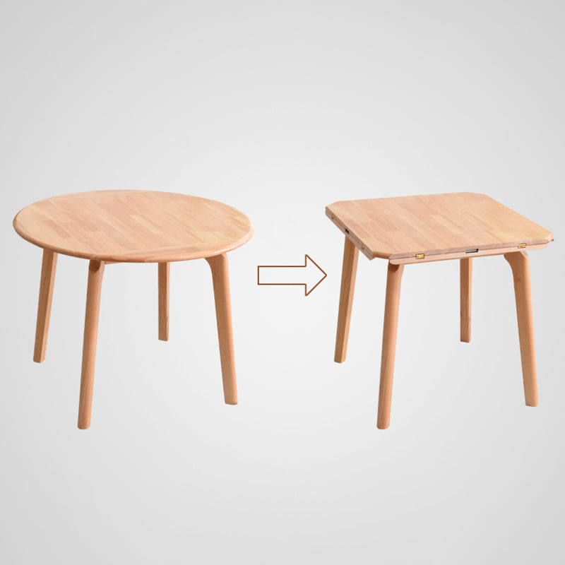 Rubberwood Solid Wood Dining Table Contemporary Style Dining Site Table with 4 Legs
