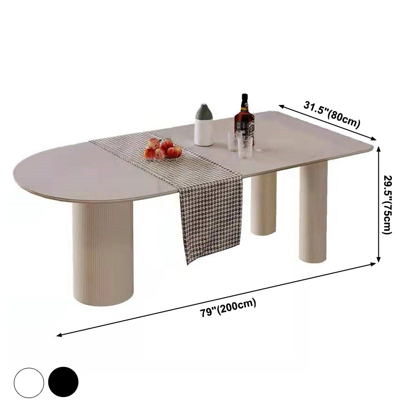 Metal Contemporary Free Form Dining Table Sintered Stone Top Table for Dining Room and Kitchen