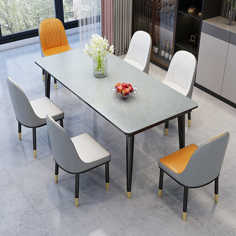 Tavolo da pranzo cucina a forma di rettangolo semplice con 4 gambe