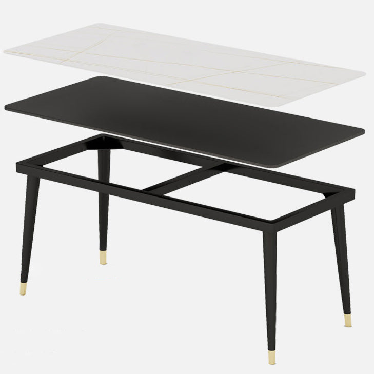 Tavolo da pranzo cucina a forma di rettangolo semplice con 4 gambe