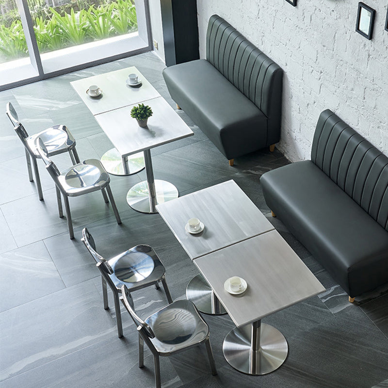 Industrial Style Stainless Steel Dining Table Square Table for Dinning Room