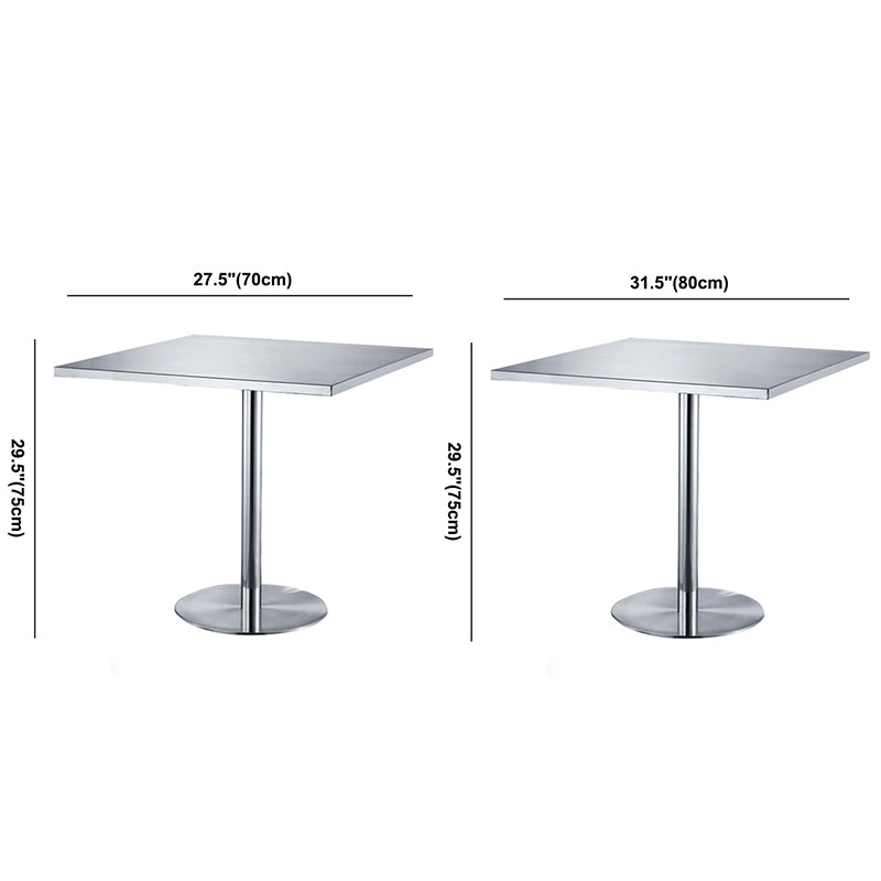 Industrial Style Stainless Steel Dining Table Square Table for Dinning Room