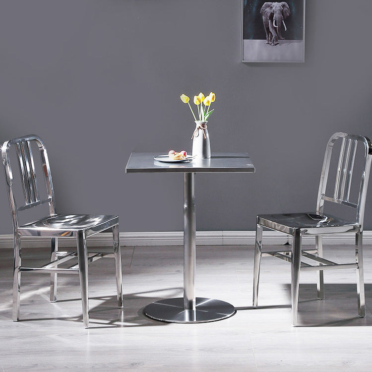 Industrial Style Stainless Steel Dining Table Square Table for Dinning Room