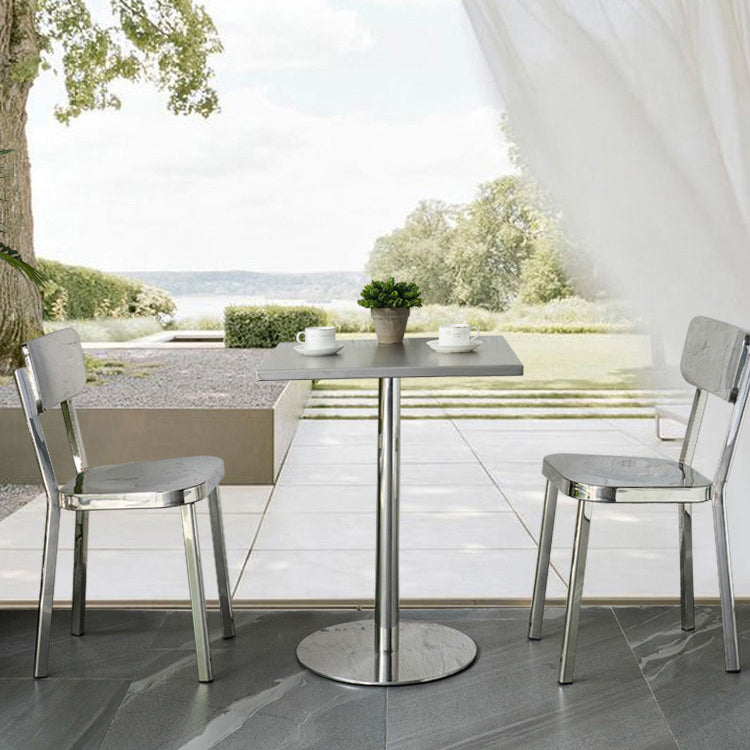 Industrial Style Stainless Steel Dining Table Square Table for Dinning Room