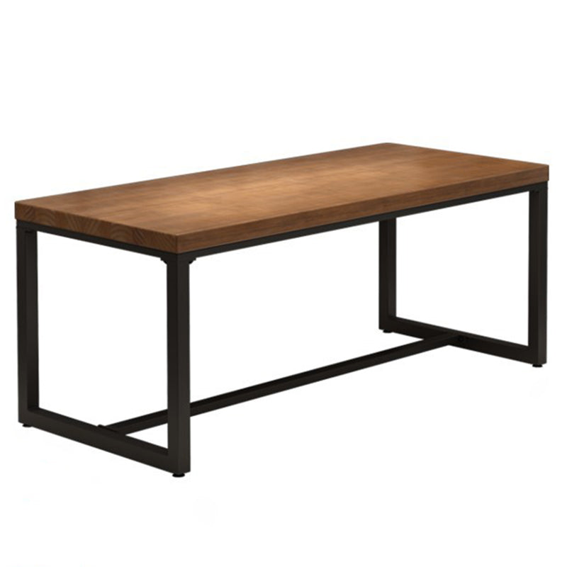 Industrial Rectangle Dining Table Pine Solid Wood Table with Trestle Base for Home Kitchen Dinner