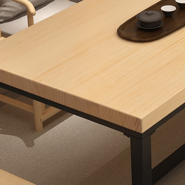 Industrial Rectangle Dining Table Pine Solid Wood Table with Trestle Base for Home Kitchen Dinner