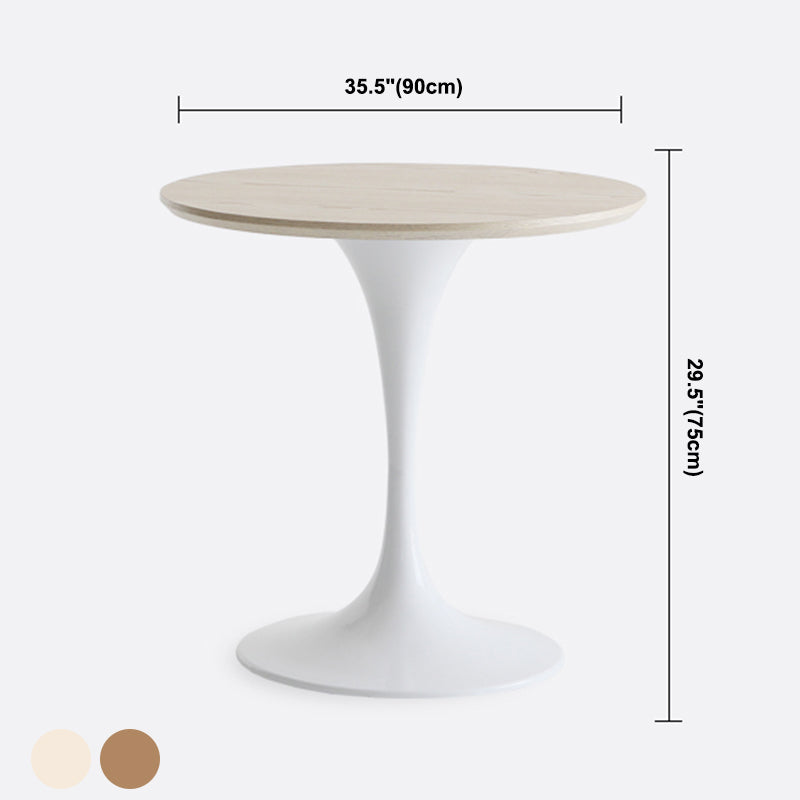 Contemporary Solid Wood Round Shape Dining Table Kitchen Standard Dining Table with Pedestal Base