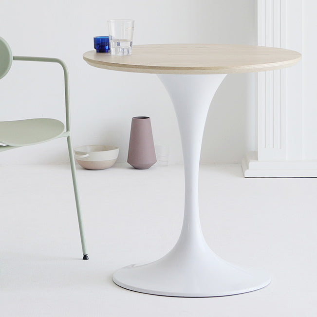 Contemporary Solid Wood Round Shape Dining Table Kitchen Standard Dining Table with Pedestal Base
