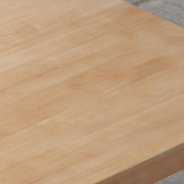 Table à manger en bois massif en pin industriel table rectangle marron avec base de traîneau pour salle à manger