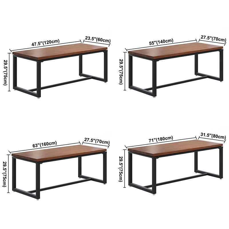 Industrial Rectangle Dining Table Pine Solid Wood Table with Trestle Base