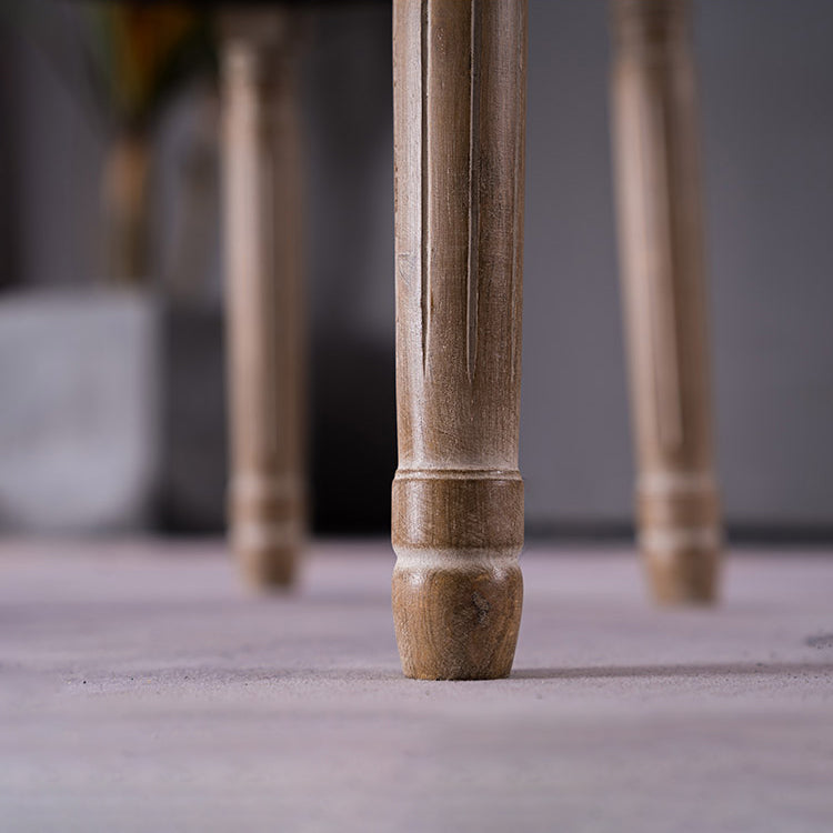 Chaises de salle à manger sans accoudoirs rembourrées, chaise latérale à dossier King Louis avec pieds en bois