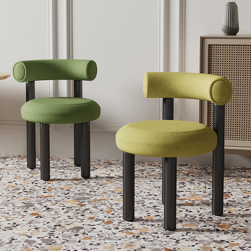 Chaise latérale de style moderne, chaise de salle à manger en métal à dossier ouvert multicolore d'intérieur