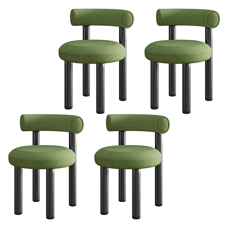 Chaise latérale de style moderne, chaise de salle à manger en métal à dossier ouvert multicolore d'intérieur