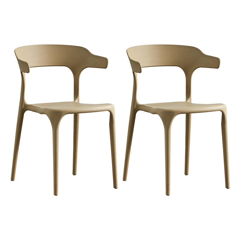 Ensemble de chaise de salle à manger en plastique à dossier ouvert empilable de chaise latérale moderne à la maison