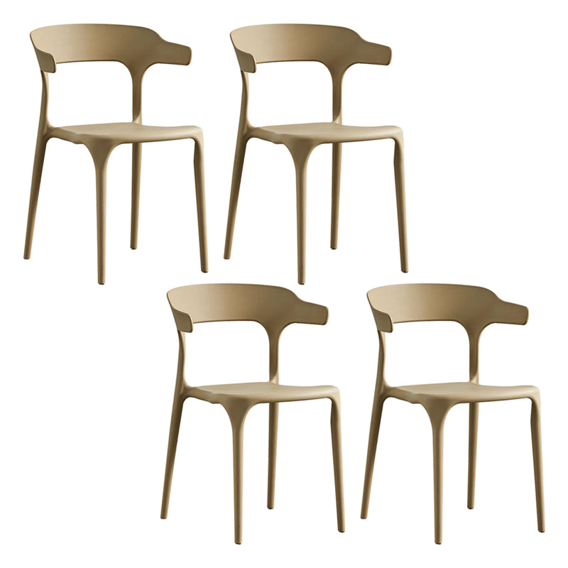 Ensemble de chaise de salle à manger en plastique à dossier ouvert empilable de chaise latérale moderne à la maison