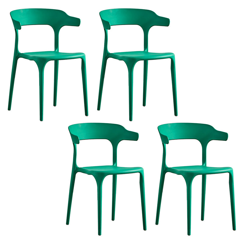 Ensemble de chaise de salle à manger en plastique à dossier ouvert empilable de chaise latérale moderne à la maison