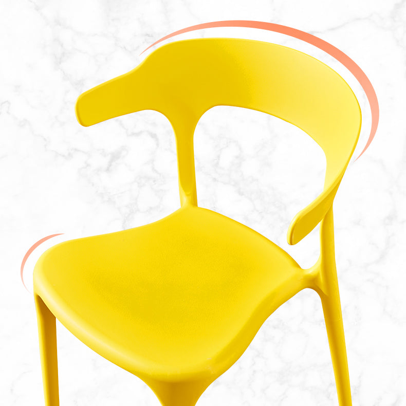 Ensemble de chaise de salle à manger en plastique à dossier ouvert empilable de chaise latérale moderne à la maison
