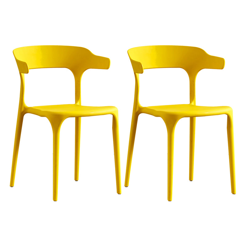 Ensemble de chaise de salle à manger en plastique à dossier ouvert empilable de chaise latérale moderne à la maison