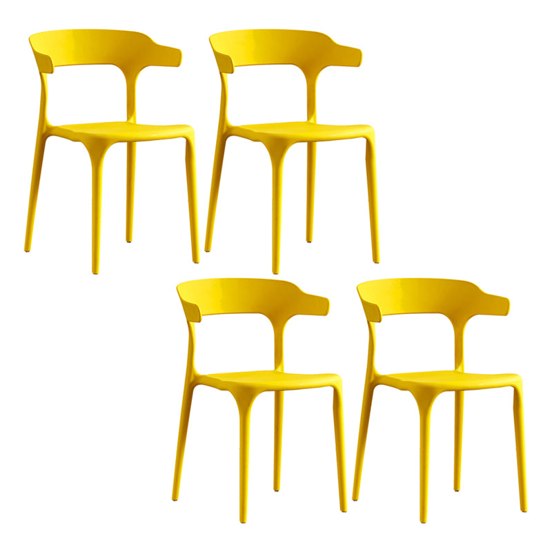 Ensemble de chaise de salle à manger en plastique à dossier ouvert empilable de chaise latérale moderne à la maison