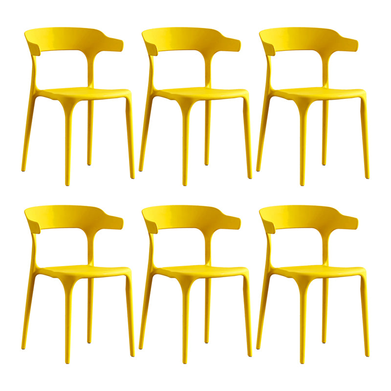 Ensemble de chaise de salle à manger en plastique à dossier ouvert empilable de chaise latérale moderne à la maison