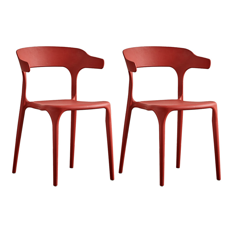 Ensemble de chaise de salle à manger en plastique à dossier ouvert empilable de chaise latérale moderne à la maison