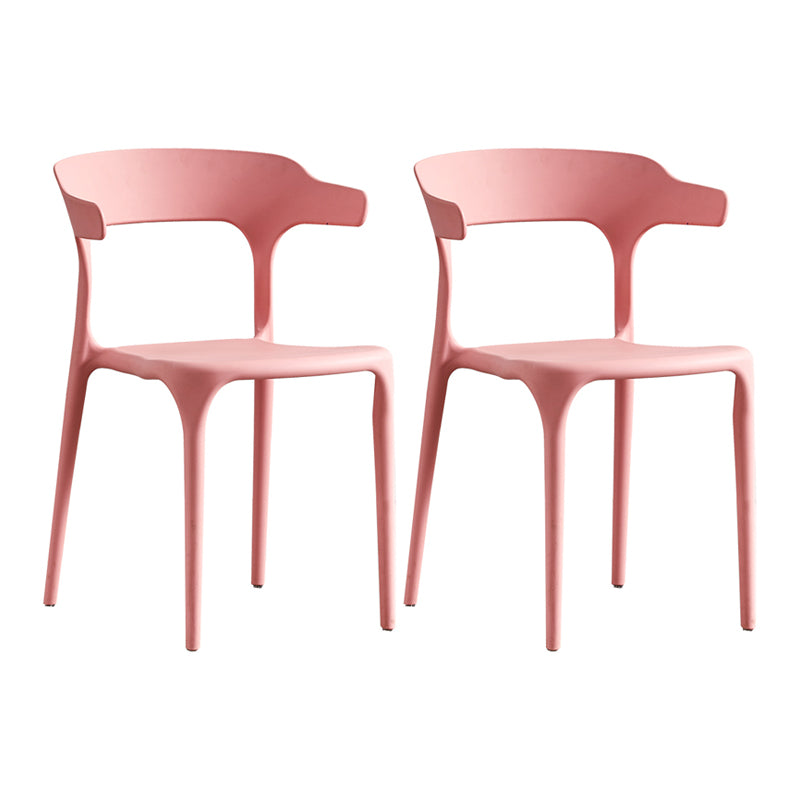 Ensemble de chaise de salle à manger en plastique à dossier ouvert empilable de chaise latérale moderne à la maison