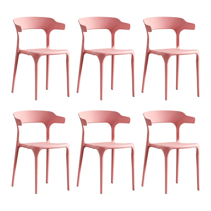 Ensemble de chaise de salle à manger en plastique à dossier ouvert empilable de chaise latérale moderne à la maison
