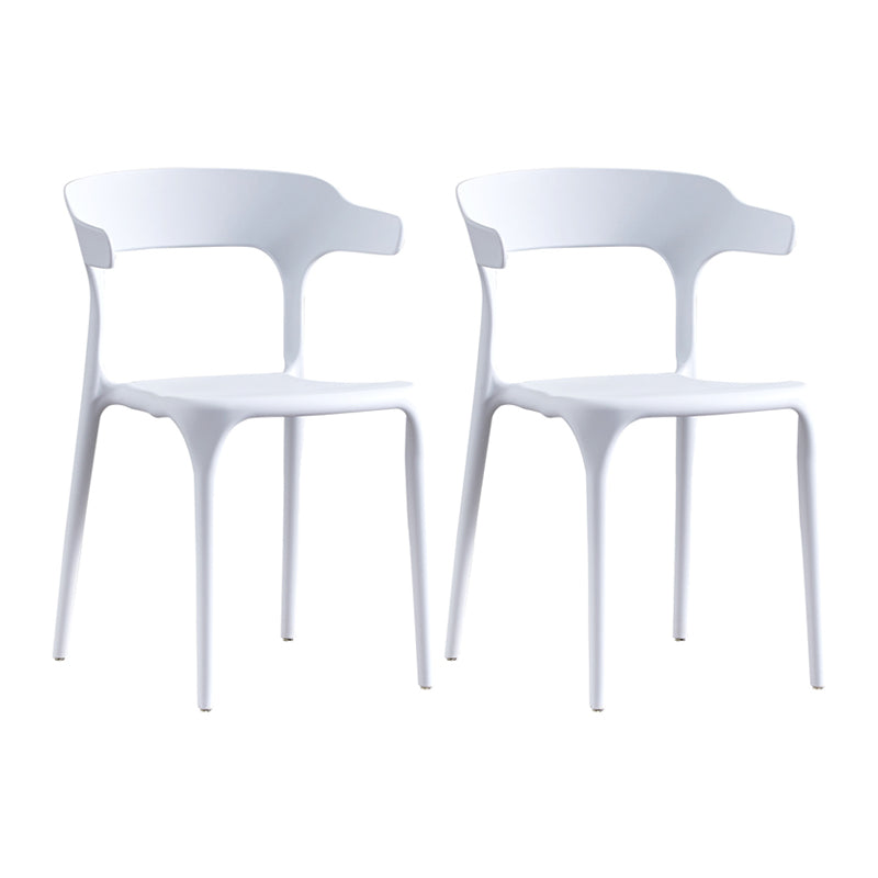 Ensemble de chaise de salle à manger en plastique à dossier ouvert empilable de chaise latérale moderne à la maison