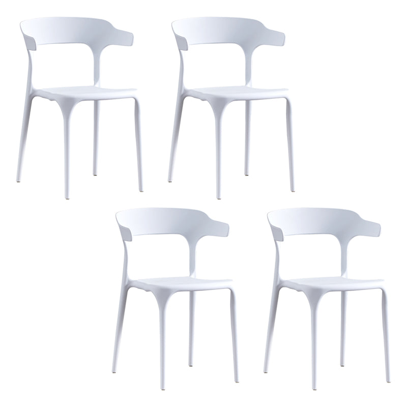Ensemble de chaise de salle à manger en plastique à dossier ouvert empilable de chaise latérale moderne à la maison