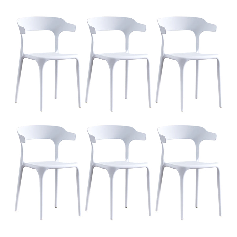 Ensemble de chaise de salle à manger en plastique à dossier ouvert empilable de chaise latérale moderne à la maison