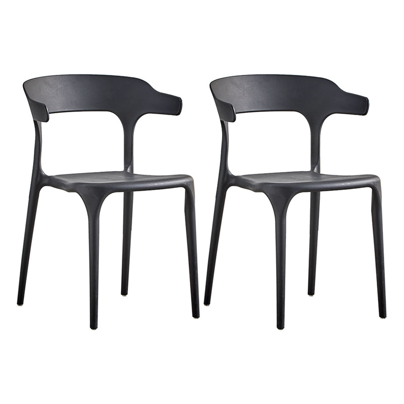 Ensemble de chaise de salle à manger en plastique à dossier ouvert empilable de chaise latérale moderne à la maison