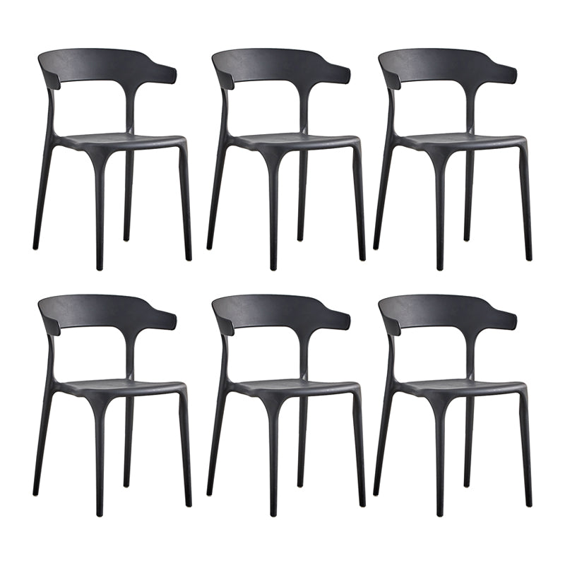 Ensemble de chaise de salle à manger en plastique à dossier ouvert empilable de chaise latérale moderne à la maison