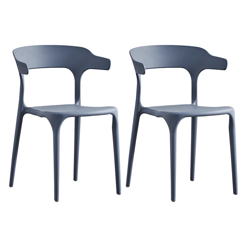 Ensemble de chaise de salle à manger en plastique à dossier ouvert empilable de chaise latérale moderne à la maison