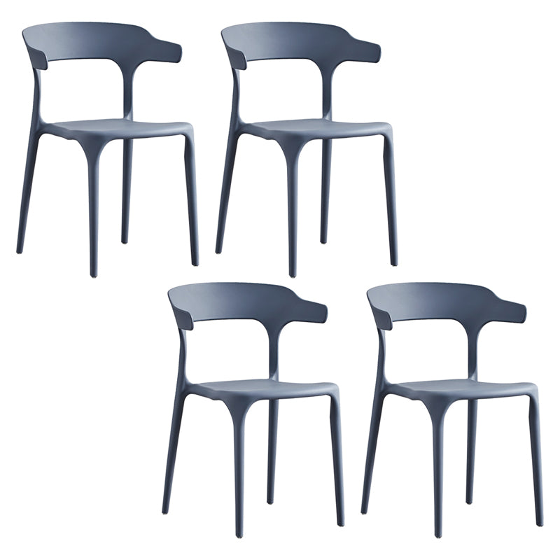 Ensemble de chaise de salle à manger en plastique à dossier ouvert empilable de chaise latérale moderne à la maison