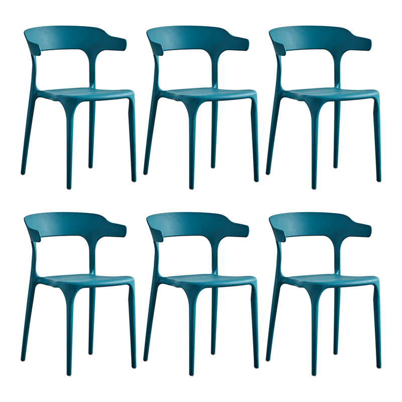 Ensemble de chaise de salle à manger en plastique à dossier ouvert empilable de chaise latérale moderne à la maison