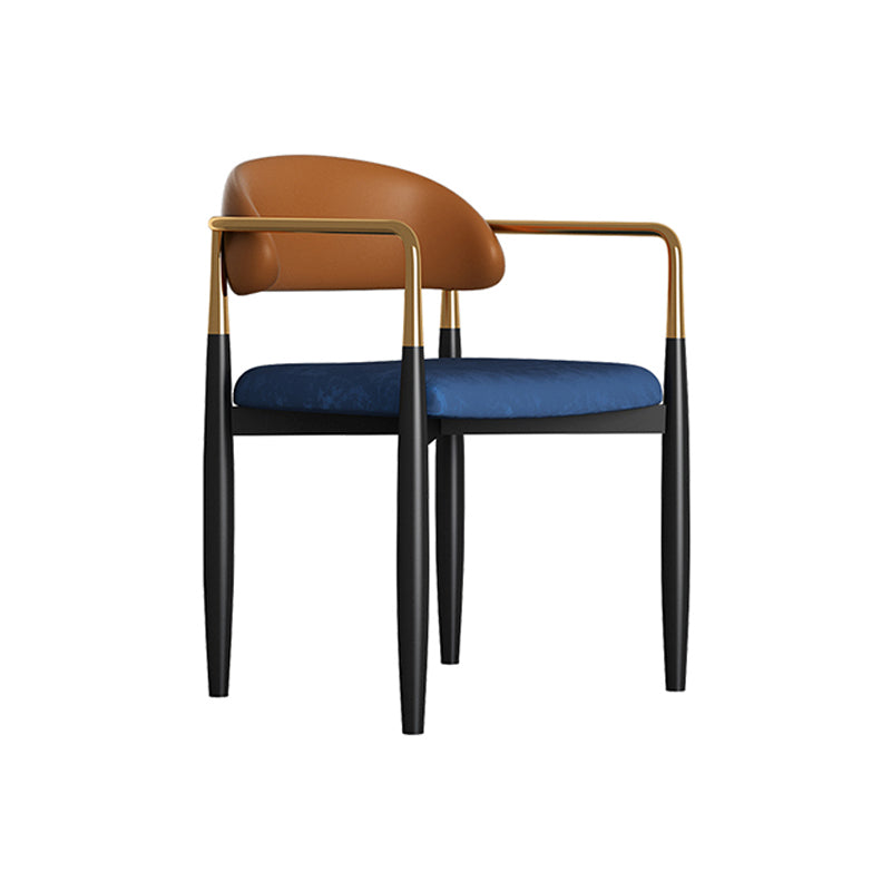 Contemporary Metal Dining Room ArmChairs Open Back Dining Side Chair for Home Use