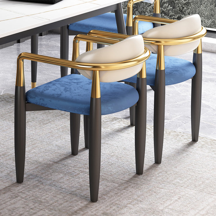 Contemporary Metal Dining Room ArmChairs Open Back Dining Side Chair for Home Use