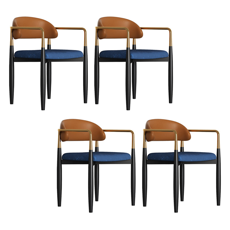 Contemporary Metal Dining Room ArmChairs Open Back Dining Side Chair for Home Use