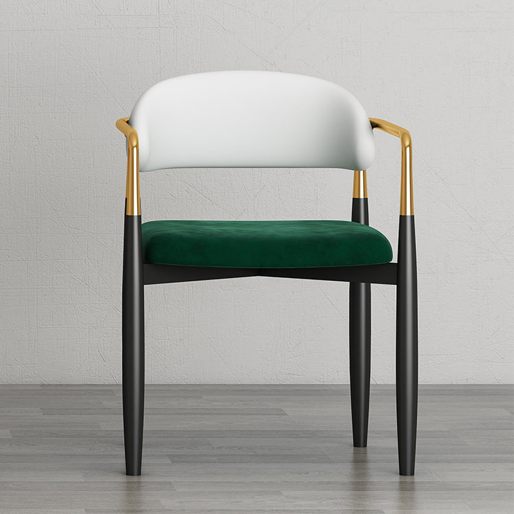 Contemporary Metal Dining Room ArmChairs Open Back Dining Side Chair for Home Use