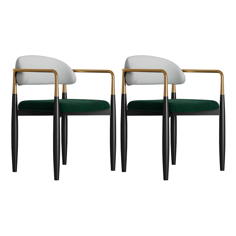 Contemporary Metal Dining Room ArmChairs Open Back Dining Side Chair for Home Use