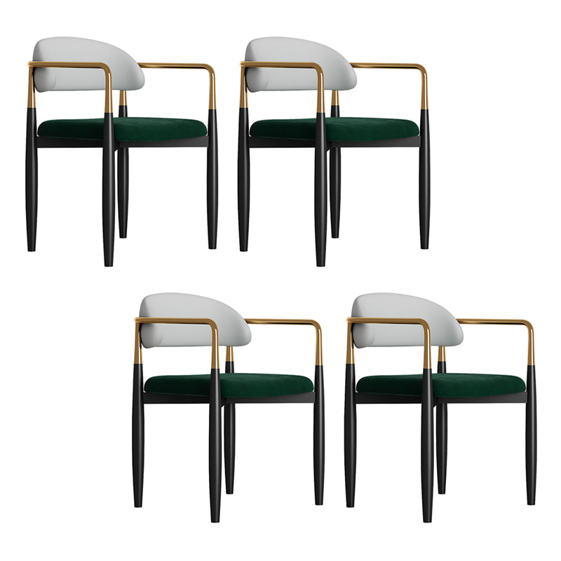 Contemporary Metal Dining Room ArmChairs Open Back Dining Side Chair for Home Use