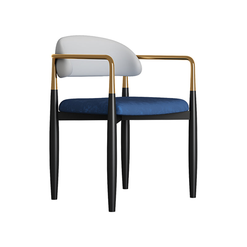 Contemporary Metal Dining Room ArmChairs Open Back Dining Side Chair for Home Use