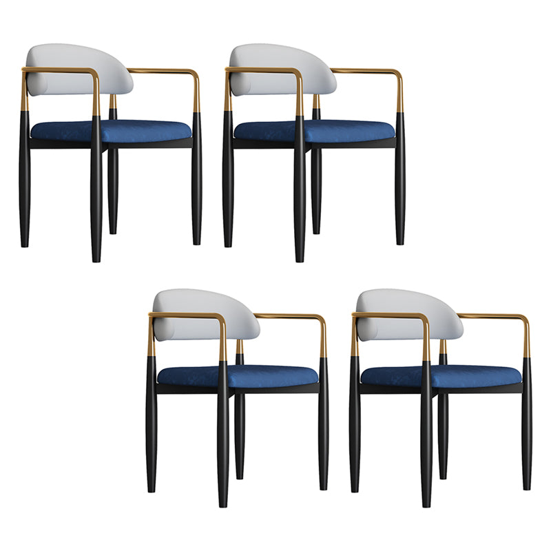 Contemporary Metal Dining Room ArmChairs Open Back Dining Side Chair for Home Use