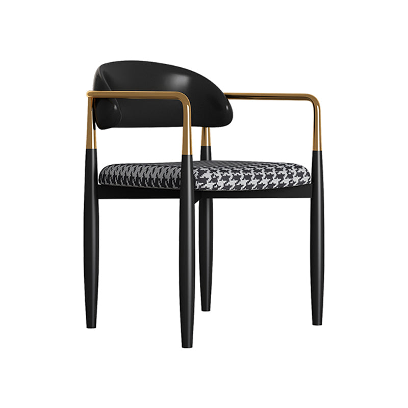 Contemporary Metal Dining Room ArmChairs Open Back Dining Side Chair for Home Use