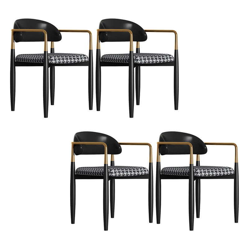 Contemporary Metal Dining Room ArmChairs Open Back Dining Side Chair for Home Use