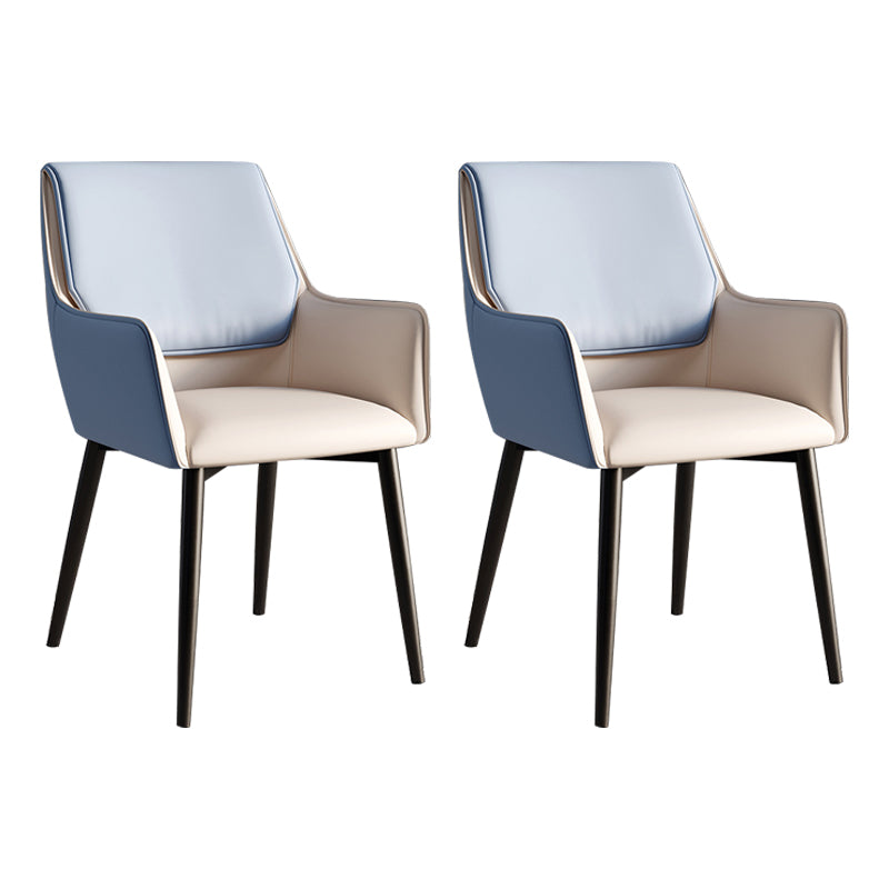 Accueil Fauteuil contemporain Chaise de salle à manger en métal à dossier Parsons avec coussin