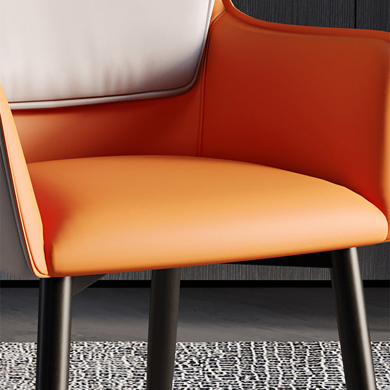 Accueil Fauteuil contemporain Chaise de salle à manger en métal à dossier Parsons avec coussin